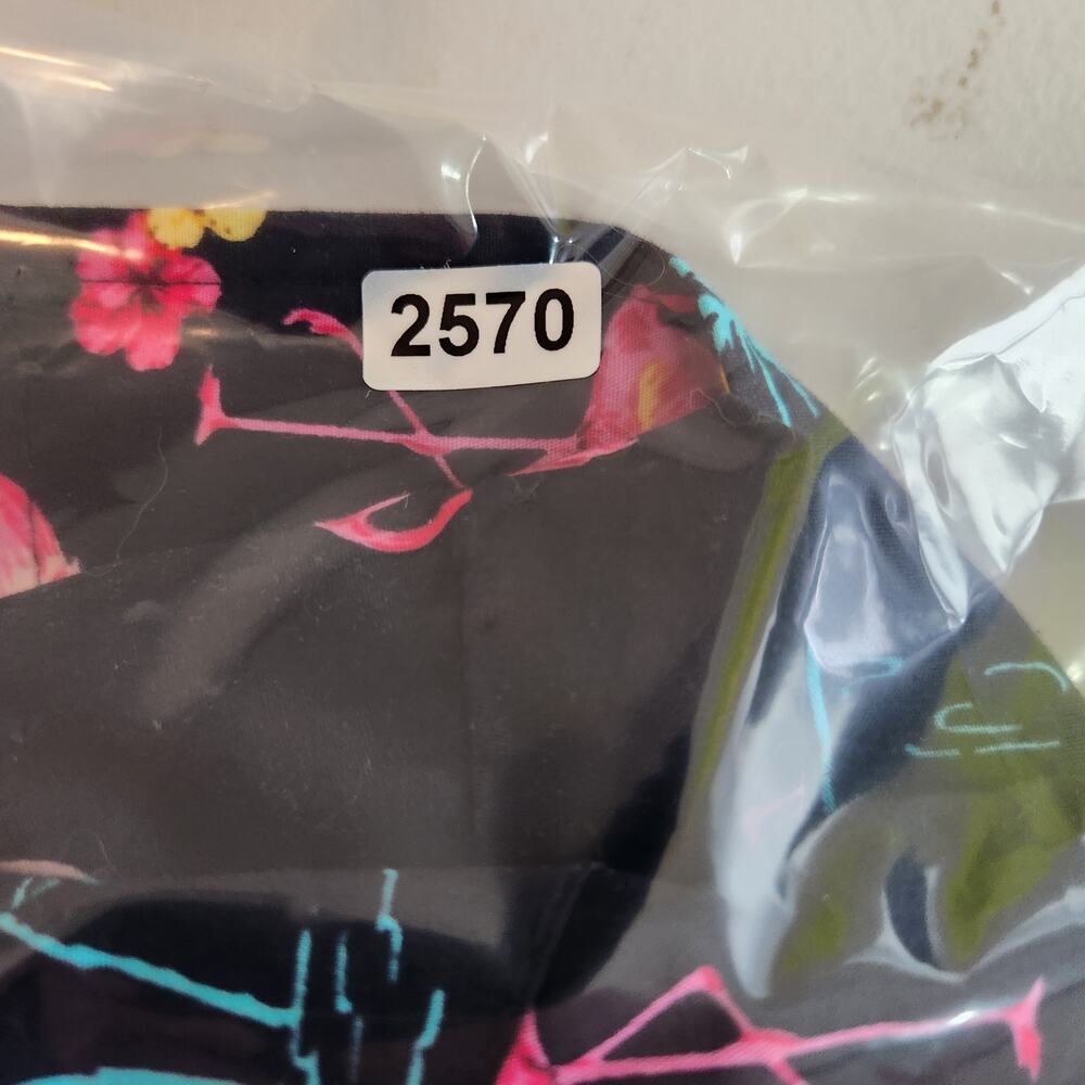 RJC Made in Hawaii Black Tropical Flamingo Button Down Shirt Boys Size 8 - Picture 8 of 8